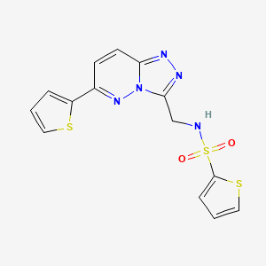 molecular formula C14H11N5O2S3 B2955984 N-((6-(thiophen-2-yl)-[1,2,4]triazolo[4,3-b]pyridazin-3-yl)methyl)thiophene-2-sulfonamide CAS No. 1903435-30-2