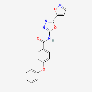 molecular formula C18H12N4O4 B2955985 N-(5-(isoxazol-5-yl)-1,3,4-oxadiazol-2-yl)-4-phenoxybenzamide CAS No. 946208-09-9