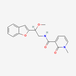 molecular formula C18H18N2O4 B2955991 N-(2-(benzofuran-2-yl)-2-methoxyethyl)-1-methyl-2-oxo-1,2-dihydropyridine-3-carboxamide CAS No. 2034608-49-4