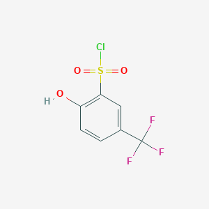 molecular formula C7H4ClF3O3S B2955992 2-Hydroxy-5-(trifluoromethyl)benzene-1-sulfonyl chloride CAS No. 1261500-74-6