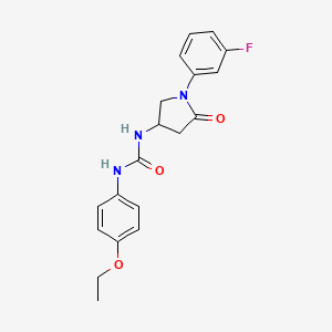 molecular formula C19H20FN3O3 B2955994 1-(4-Ethoxyphenyl)-3-[1-(3-fluorophenyl)-5-oxopyrrolidin-3-yl]urea CAS No. 894029-98-2