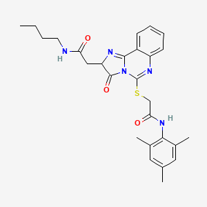 2-({2-[(butylcarbamoyl)methyl]-3-oxo-2H,3H-imidazo[1,2-c]quinazolin-5-yl}sulfanyl)-N-(2,4,6-trimethylphenyl)acetamide