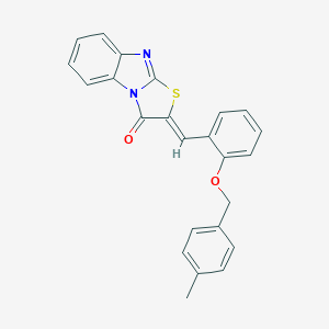molecular formula C24H18N2O2S B295600 2-{2-[(4-methylbenzyl)oxy]benzylidene}[1,3]thiazolo[3,2-a]benzimidazol-3(2H)-one 