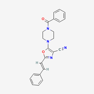 molecular formula C23H20N4O2 B2956000 (E)-5-(4-benzoylpiperazin-1-yl)-2-styryloxazole-4-carbonitrile CAS No. 940986-44-7