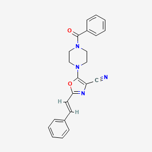 molecular formula C23H20N4O2 B2956000 5-(4-benzoylpiperazin-1-yl)-2-[(E)-2-phenylethenyl]-1,3-oxazole-4-carbonitrile CAS No. 940986-44-7