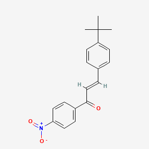 molecular formula C19H19NO3 B2956007 2-丙烯-1-酮，3-[4-(1,1-二甲基乙基)苯基]-1-(4-硝基苯基)- CAS No. 89807-63-6
