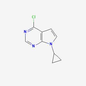 molecular formula C9H8ClN3 B2956012 4-Chloro-7-cyclopropyl-7H-pyrrolo[2,3-D]pyrimidine CAS No. 1596337-28-8