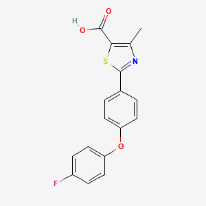 molecular formula C17H12FNO3S B2956013 2-[4-(4-Fluorophenoxy)phenyl]-4-methyl-1,3-thiazole-5-carboxylic acid CAS No. 144061-00-7