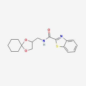 molecular formula C17H20N2O3S B2956018 N-(1,4-dioxaspiro[4.5]decan-2-ylmethyl)benzo[d]thiazole-2-carboxamide CAS No. 1210151-37-3