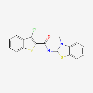(E)-3-chloro-N-(3-methylbenzo[d]thiazol-2(3H)-ylidene)benzo[b]thiophene-2-carboxamide