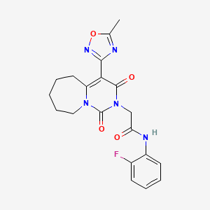 N-(2-fluorophenyl)-2-[4-(5-methyl-1,2,4-oxadiazol-3-yl)-1,3-dioxo-3,5,6,7,8,9-hexahydropyrimido[1,6-a]azepin-2(1H)-yl]acetamide