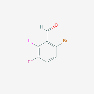 molecular formula C7H3BrFIO B2956033 6-溴-3-氟-2-碘苯甲醛 CAS No. 2090979-96-5