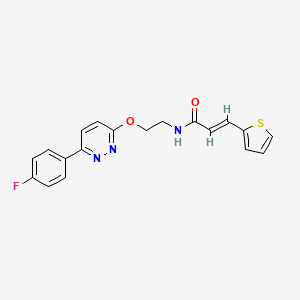 molecular formula C19H16FN3O2S B2956036 (E)-N-(2-((6-(4-fluorophenyl)pyridazin-3-yl)oxy)ethyl)-3-(thiophen-2-yl)acrylamide CAS No. 1207061-44-6