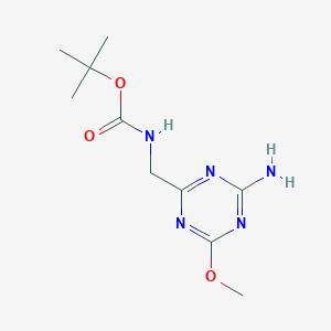 molecular formula C10H17N5O3 B2956062 Tert-butyl N-[(4-amino-6-methoxy-1,3,5-triazin-2-yl)methyl]carbamate CAS No. 2470438-09-4