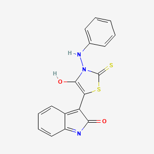 molecular formula C17H11N3O2S2 B2956067 (Z)-5-(2-氧代吲哚-3-亚烷基)-3-(苯氨基)-2-硫代噻唑烷-4-酮 CAS No. 307324-96-5