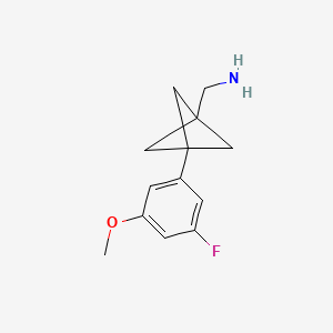 molecular formula C13H16FNO B2956072 [3-(3-Fluoro-5-methoxyphenyl)-1-bicyclo[1.1.1]pentanyl]methanamine CAS No. 2287311-56-0