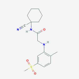 molecular formula C17H23N3O3S B2956079 N-(1-cyanocyclohexyl)-2-(2-methyl-5-methylsulfonylanilino)acetamide CAS No. 1147369-59-2