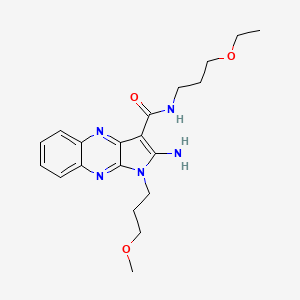 2-amino-N-(3-ethoxypropyl)-1-(3-methoxypropyl)-1H-pyrrolo[2,3-b]quinoxaline-3-carboxamide