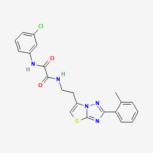 N1-(3-chlorophenyl)-N2-(2-(2-(o-tolyl)thiazolo[3,2-b][1,2,4]triazol-6-yl)ethyl)oxalamide