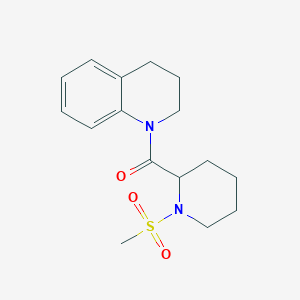 molecular formula C16H22N2O3S B2956102 1-(1-Methanesulfonylpiperidine-2-carbonyl)-1,2,3,4-tetrahydroquinoline CAS No. 1214803-76-5