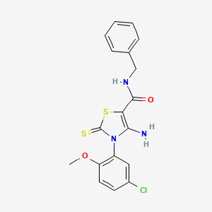 4-amino-N-benzyl-3-(5-chloro-2-methoxyphenyl)-2-thioxo-2,3-dihydrothiazole-5-carboxamide