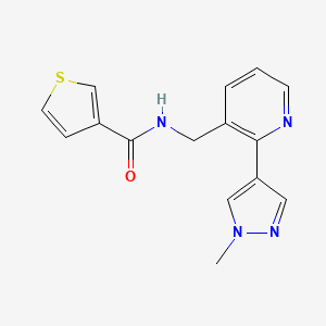 N-((2-(1-methyl-1H-pyrazol-4-yl)pyridin-3-yl)methyl)thiophene-3-carboxamide