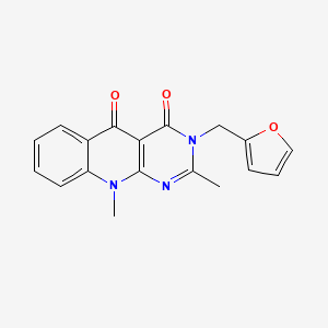 molecular formula C18H15N3O3 B2956112 3-(呋喃-2-基甲基)-2,10-二甲基嘧啶并[4,5-b]喹啉-4,5(3H,10H)-二酮 CAS No. 883957-83-3
