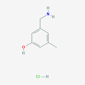 molecular formula C8H12ClNO B2956117 3-(Aminomethyl)-5-methylphenol hydrochloride CAS No. 2089334-16-5