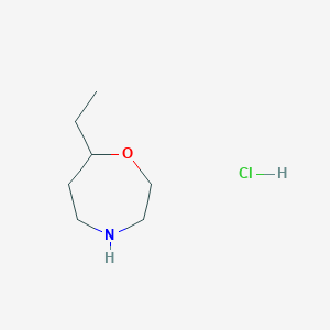 molecular formula C7H16ClNO B2956120 7-Ethyl-1,4-oxazepane hydrochloride CAS No. 2229266-09-3