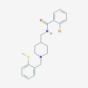 molecular formula C21H25BrN2OS B2956125 2-bromo-N-((1-(2-(methylthio)benzyl)piperidin-4-yl)methyl)benzamide CAS No. 1286698-43-8