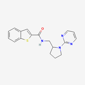 N-{[1-(pyrimidin-2-yl)pyrrolidin-2-yl]methyl}-1-benzothiophene-2-carboxamide