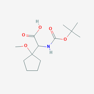 molecular formula C13H23NO5 B2956133 2-(1-甲氧基环戊基)-2-[(2-甲基丙烷-2-基)氧羰基氨基]乙酸 CAS No. 1998992-03-2