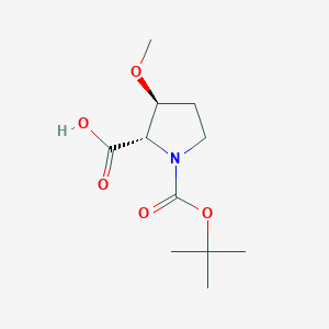 molecular formula C11H19NO5 B2956142 (2S,3S)-1-[(叔丁氧羰基)羰基]-3-甲氧基吡咯烷-2-羧酸 CAS No. 1932362-84-9