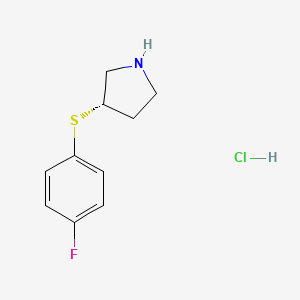 molecular formula C10H13ClFNS B2956153 (S)-3-((4-氟苯基)硫代)吡咯烷盐酸盐 CAS No. 1353995-35-3