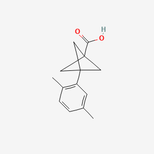 molecular formula C14H16O2 B2956155 3-(2,5-Dimethylphenyl)bicyclo[1.1.1]pentane-1-carboxylic acid CAS No. 2287311-11-7