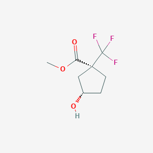 molecular formula C8H11F3O3 B2956163 Methyl (1S,3S)-3-hydroxy-1-(trifluoromethyl)cyclopentane-1-carboxylate CAS No. 2580102-24-3