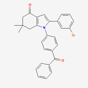 molecular formula C29H24BrNO2 B2956166 1-(4-苯甲酰苯基)-2-(3-溴苯基)-6,6-二甲基-5,7-二氢吲哚-4-酮 CAS No. 1024463-73-7