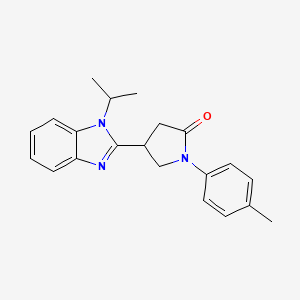 molecular formula C21H23N3O B2956167 4-(1-isopropyl-1H-benzo[d]imidazol-2-yl)-1-(p-tolyl)pyrrolidin-2-one CAS No. 577768-96-8