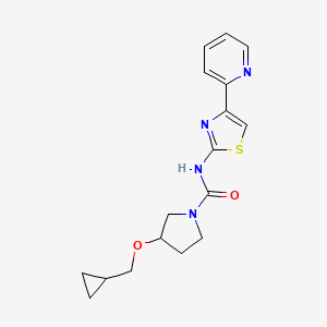 3-(cyclopropylmethoxy)-N-(4-(pyridin-2-yl)thiazol-2-yl)pyrrolidine-1-carboxamide