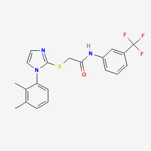 molecular formula C20H18F3N3OS B2956174 2-[1-(2,3-dimethylphenyl)imidazol-2-yl]sulfanyl-N-[3-(trifluoromethyl)phenyl]acetamide CAS No. 851131-75-4