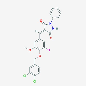 (4E)-4-{4-[(3,4-dichlorobenzyl)oxy]-3-iodo-5-methoxybenzylidene}-1-phenylpyrazolidine-3,5-dione