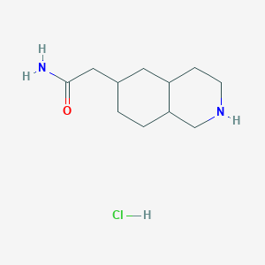 molecular formula C11H21ClN2O B2956180 2-(1,2,3,4,4a,5,6,7,8,8a-Decahydroisoquinolin-6-yl)acetamide;hydrochloride CAS No. 2309461-41-2