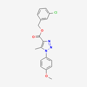 molecular formula C18H16ClN3O3 B2956182 3-chlorobenzyl 1-(4-methoxyphenyl)-5-methyl-1H-1,2,3-triazole-4-carboxylate CAS No. 946295-33-6