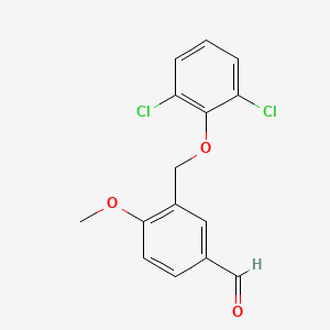 molecular formula C15H12Cl2O3 B2956185 3-[(2,6-二氯苯氧基)甲基]-4-甲氧基苯甲醛 CAS No. 832737-35-6