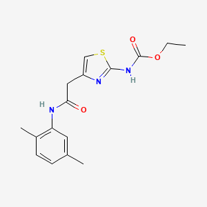 molecular formula C16H19N3O3S B2956207 Ethyl (4-(2-((2,5-dimethylphenyl)amino)-2-oxoethyl)thiazol-2-yl)carbamate CAS No. 946314-41-6