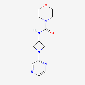 molecular formula C12H17N5O2 B2956216 N-[1-(pyrazin-2-yl)azetidin-3-yl]morpholine-4-carboxamide CAS No. 2415631-42-2