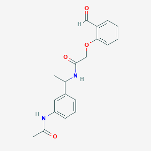 B2956218 N-[1-(3-acetamidophenyl)ethyl]-2-(2-formylphenoxy)acetamide CAS No. 1311813-18-9