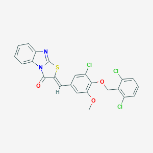 (2Z)-2-{3-chloro-4-[(2,6-dichlorobenzyl)oxy]-5-methoxybenzylidene}[1,3]thiazolo[3,2-a]benzimidazol-3(2H)-one