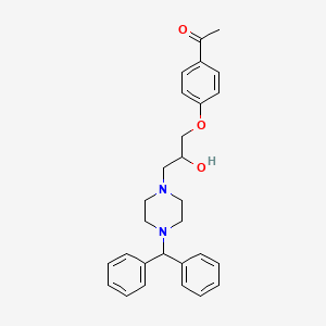 molecular formula C28H32N2O3 B2956223 1-(4-(3-(4-Benzhydrylpiperazin-1-yl)-2-hydroxypropoxy)phenyl)ethanone CAS No. 385374-05-0