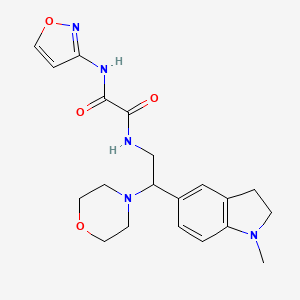 molecular formula C20H25N5O4 B2956224 N1-(异恶唑-3-基)-N2-(2-(1-甲基吲哚-5-基)-2-吗啉乙基)草酰胺 CAS No. 921924-29-0